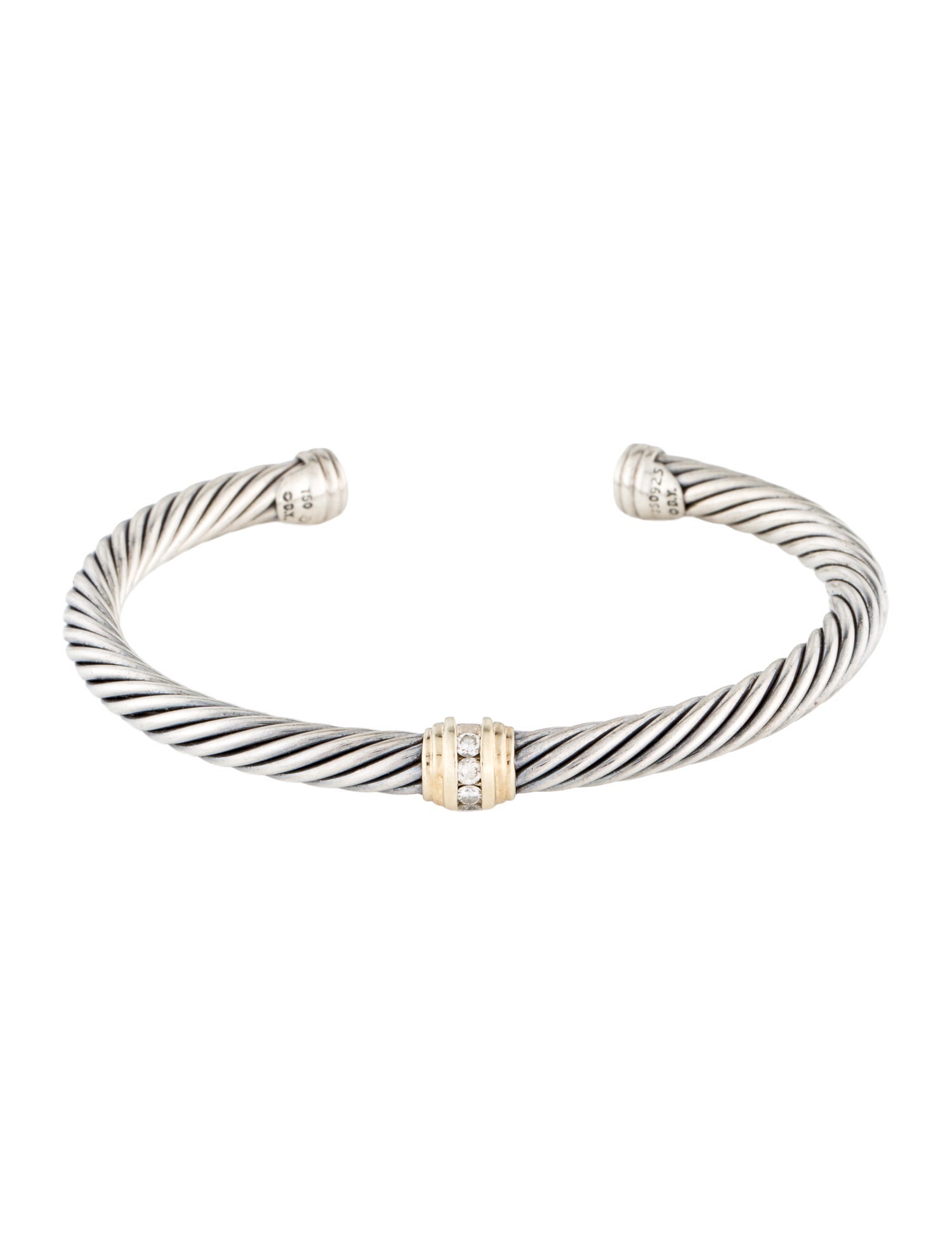David Yurman Diamond Station Cuff Bracelet